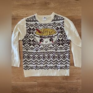 NWOT Maruchan Graphic Crew Neck Sweater Vanilla Ice Size Youth XL Women M Men S